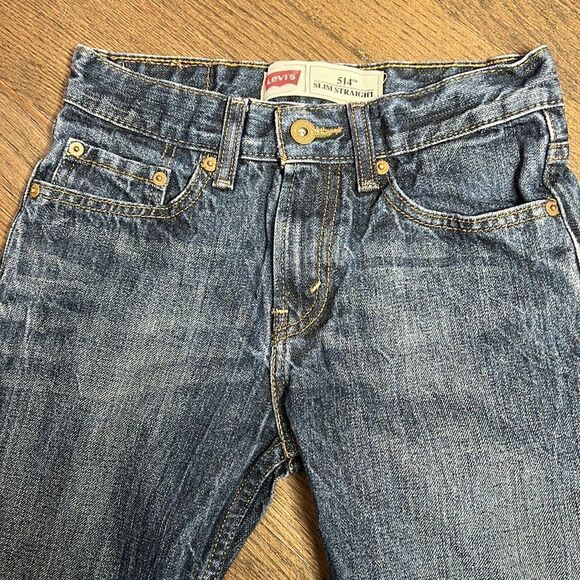 Levi’s 514 Slim Straight Boys Youth Unisex Distressed Denim Jeans 12Reg 26x26 - Picture 2 of 6